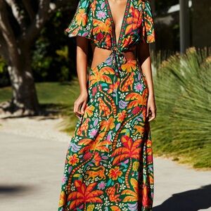 FARM Rio x Anthro Cut Out Cover-Up Maxi